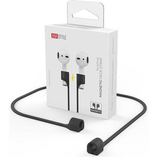 AirPods / AirPods Pro Magnetisk Silikone Neck Strap - Sort