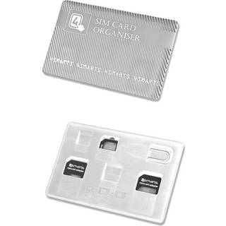 4smarts SIM Card Organiser - Simkort Adapter (Micro Sim + Nano Sim) Hvid