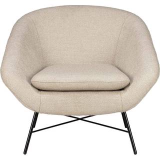 Ethnicraft Barrow loungelænestol Offwhite/Black metal