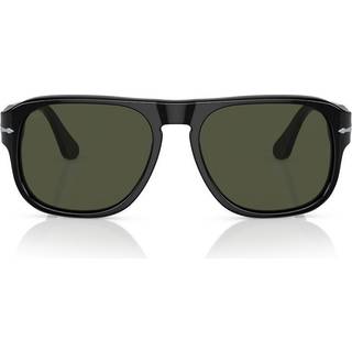 Persol Unisex PO3310S JEAN 95/31 Solbriller Acetat Sort Grøn Firkantet Normal