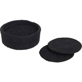 Dixie Ella glasbrikker Ø10,5 cm 6-pak Pure black
