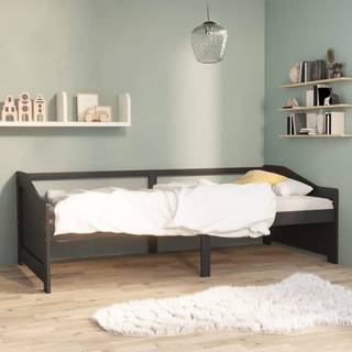 3-Personers Daybed 90X200 Cm Massivt Fyrretræ - Mørkegrå