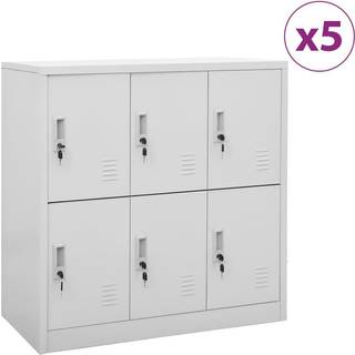 skabe 5 stk. 90x45x92,5 cm stål lysegrå