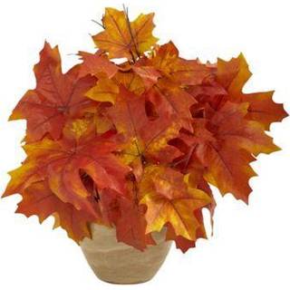 N?sten naturlig 16in. Autumn Maple Leaf Artificial Plant i dekorativ planter