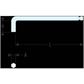 Facom 83S.4L Unbraco-nøgle ekstra lang, kugleformet 4 mm