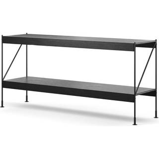 Audo Copenhagen Zet hyldesystem oak black stained, 1x2, black steel base