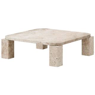 New Works Atlas Sofabord 820x820 Unfilled Travertine