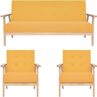 sofasæt i 3 dele stof gul