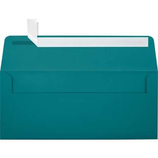 Luxpaper #10 Business Convolles | Peel & Press | 4 1/8 """" x 9 1/2 """" | Teal | 80 lb. Tekst | 50 Antal