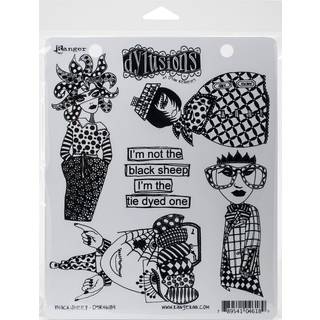 Ranger Dyan Reaveleys Dylusions Cling Stamp Collections 8.5 """" X7 """" Black Sheep