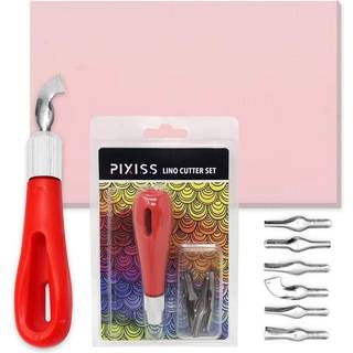 Gummiblokstempel udsk?ringsblokstempel Making Kit med sk?rev?rkt?jer 1 Udsk?ringsgummistempel til udskrivning af trykning og mere