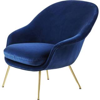GUBI Bat Lænestol Velvet 420 Safir Blå