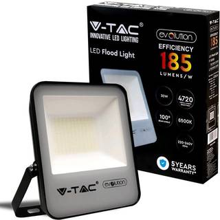 V-Tac 30W LED projektør 150LM/W, arbejdslampe, udendørs - Kulør : Varm