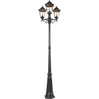 Udendørs lanterne sort 220 cm 3-lys IP44 - Havana