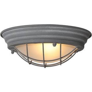Loftlampe Lisanne, grå, Ø 29 cm, metal, glas, E27