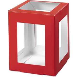 Laternen Rohling eckig 13,5x13,5x18cm 5 Stück - Rot
