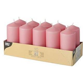 10 stk. Bloklys Rosa 9x4 cm paraffin – Eksklusiv stemning til fest og hverdag