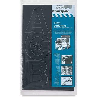 Chartpak 01070 Press-On Vinyl store bogstaver selvklæbende sort 3-tommer H 50/Pack