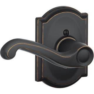 Schlage venstreh?ndet h?ndtag med Camelot trim ikke-drejende l?s i alderen bronze (F170 FLA 716 CAM LH)