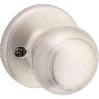 Kwikset Cove Dummy Door Knob Single-sidet h?ndtag til skabe Franske dobbeltd?re og pantry satin Nikkel Ikke-drejende indvendigt skub/pull-d?rknap