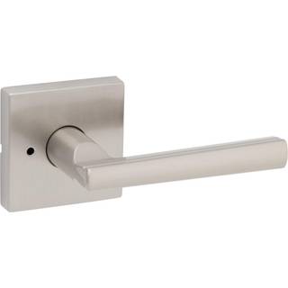 Kwikset Montreal Interior Privacy Door Handle med l?sed?rh?ndtag til badev?relse og sovev?relse satin nikkel reversibel n?glefri push -knappel?s