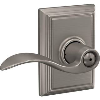 Schlage F40 ACC 619 Tilf?j Accent Door Lever med Addison Trim Bed & Bath Privacy Lock Satin Nickel