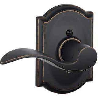 Schlage F170 ACC 716 CAM LH Venstreh?ndet Accent Door Lever med Camelot Trim One-sidet ikke-drejende dummy d?rh?ndtag Alderen bronze