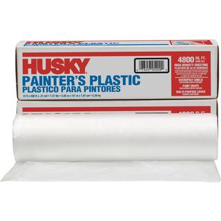 1-roll p? 12 x 400 poly-America 03512H Husky Clear .31-Mil h?j densitetsmalere Plastik