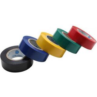 Isolerbånd / tape, 18 mm., 5 farvede ruller