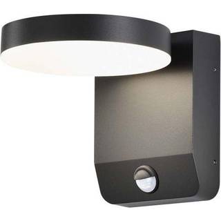 17W Væglampe - LED, Sensor, 3000K, Sort, Rundt, IP65 - Kulør : Varm