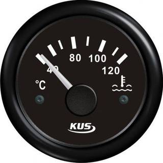 Vandtemperaturmåler KUS, dugfri, Ø52 mm, 12 V / 24 V, sort, 40 - 120 °C