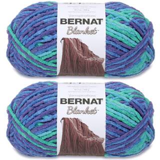 Bernat Tæppe Ocean Shades Yarn - 2 Pack med 300 g/10,5 oz - Polyester - 6 Super voluminøs - 220 yards - Strik/hækling