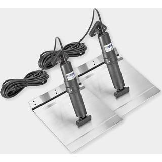 Trimplanssæt Lectrotab, 12 x 18" (30 x 46 cm), til både 20 - 40 fod (6 - 12 m), elektrisk, 12 V, aluminium, med trimplan + trimplanscylindre
