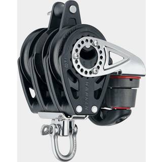Trippelspærreblok med sjækkel Harken Carbo Air 57 mm, fast/roterende, glideleje, med hundsvot &amp; skødelås, passer liner Ø6 - 10 mm