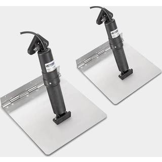 Elektrisk trimplanssæt til påhængsmotor &amp; indenbordsmotor Lectrotab, 9 x 9" (23 x 23 cm), til både 14 - 19 fod (4 - 6 m), 12 V, rustfrit stål, med trimplan + trimplanscylindre