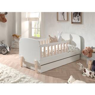 Tremmeseng junior 70 × 140 cm med skuffe – Kiddy, hvid