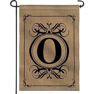Anley Classic Monogram Letter o Haveflag Dobbeltsidet familie efternavn Initial Yard Flags - Personaliseret velkomsthjemindretning - Vejrbestandi