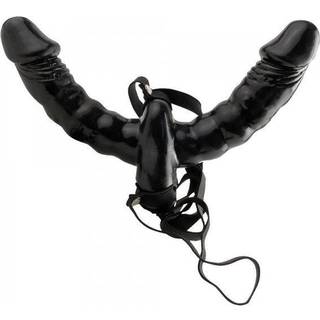 Påspændingsbar dobbelt vibrator (sort) - Fetish