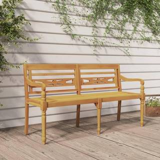 Batavia-bænk 150 cm massivt teaktræ