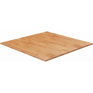 firkantet bordplade 90x90x2,5 cm behandlet massivt eg lysebrun