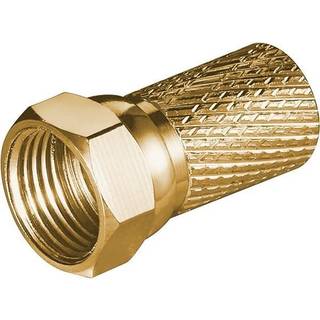 Skrue-på F stik 7,0mm - kobber-guld belagt,