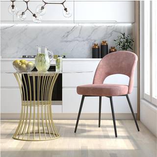 Polstret spisestuestol i Velvet Pink