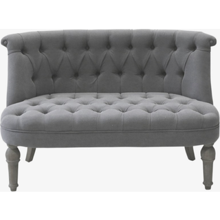 Fransk 2-personers sofa i koksfarvet hør