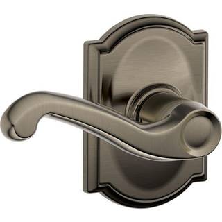 Schlage F10 FLA 620 Cam Camelot Collection Flair Passage Lever Antik tin
