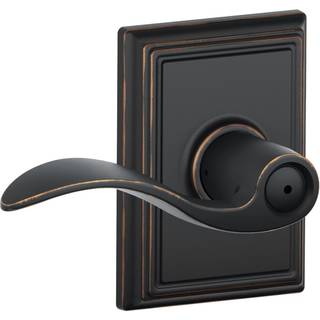 Schlage F40 ACC 716 Tilf?j Accent Door Lever med Addison Trim Bed & Bath Privacy Lock Aged Bronze