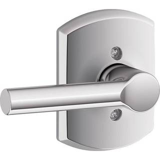 Schlage Broadway Lever med Greenwich trim ikke-drejende lås Bright Chrome (F170 BRW 625 GRW)