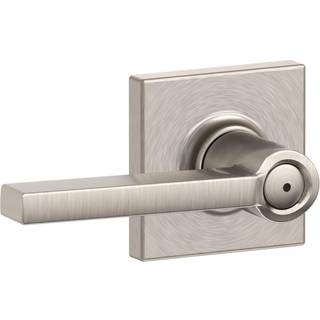 Schlage F40 Lat 619 Col Latitude Door Lever med Collins Trim Bed & Bath Privacy Lock Satin Nickel