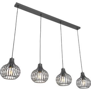 Moderne pendellampe sort 4-lys - Saffira