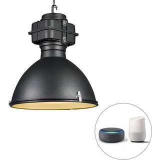Smart industriel pendellampe sort 53 cm inkl. A60 Wifi - Sicko
