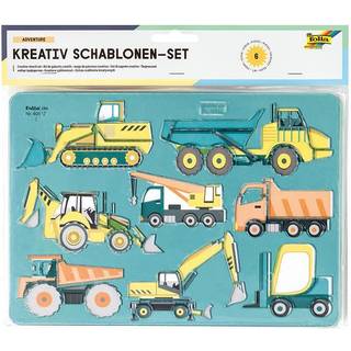 Kreativ-Schablonenset Adventure inkl. Malvorlage 6 Stück